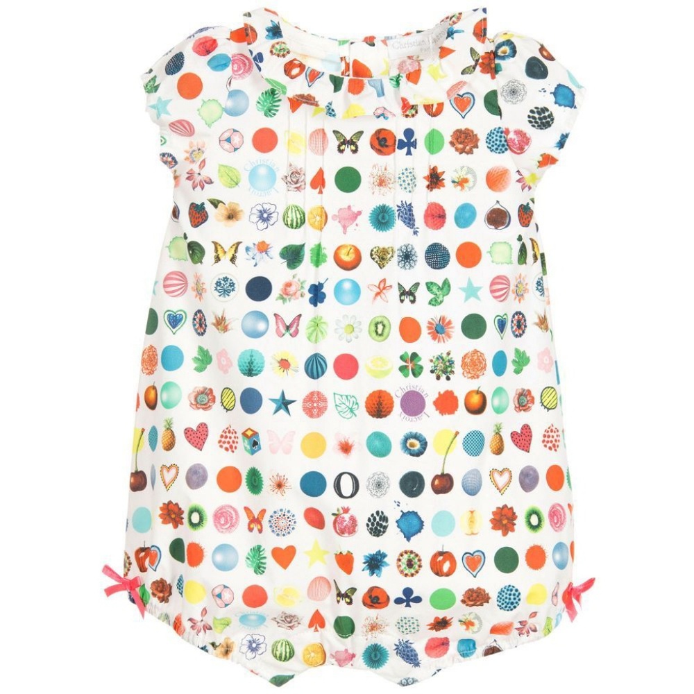 Baby girls white shortie with print